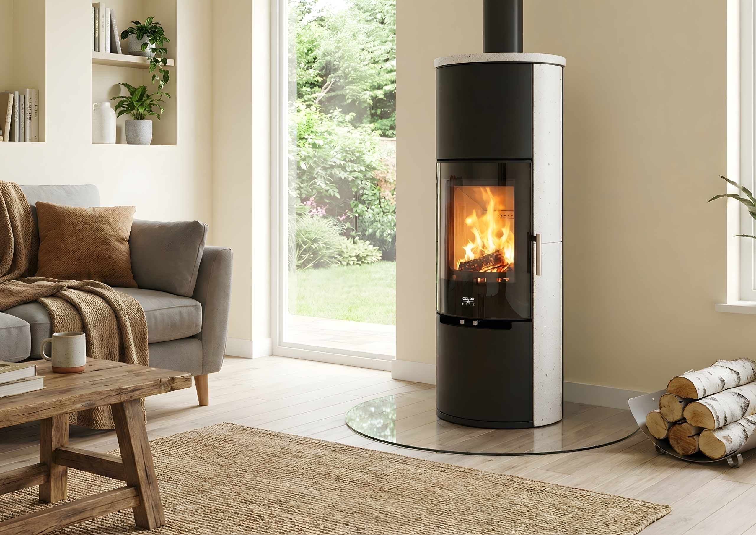 Poêle à bois Nodus H2 Color & Fire