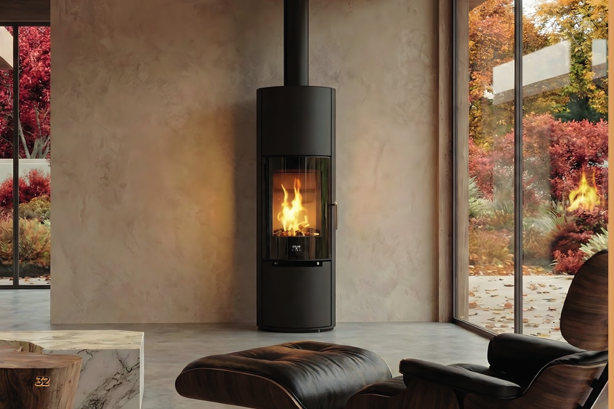 Poêle à bois Nodus H2 Color & Fire