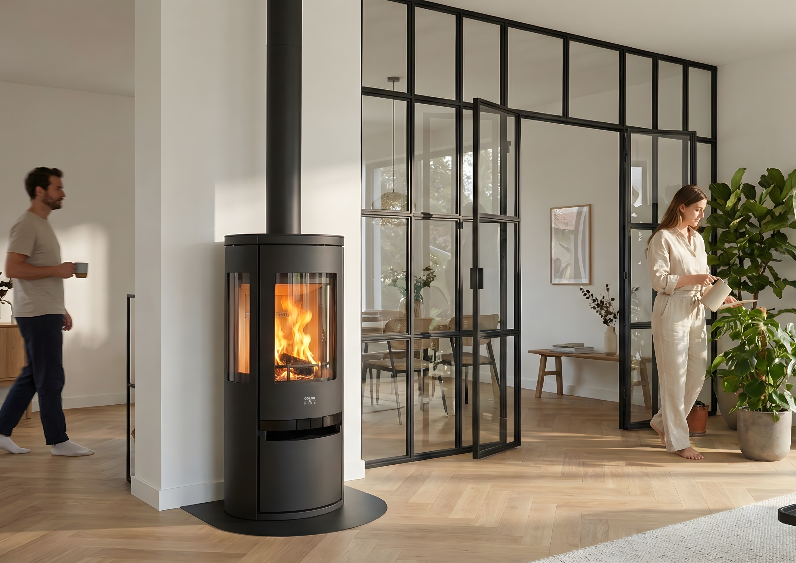Poêle à bois Trivision G3 Color & Fire
